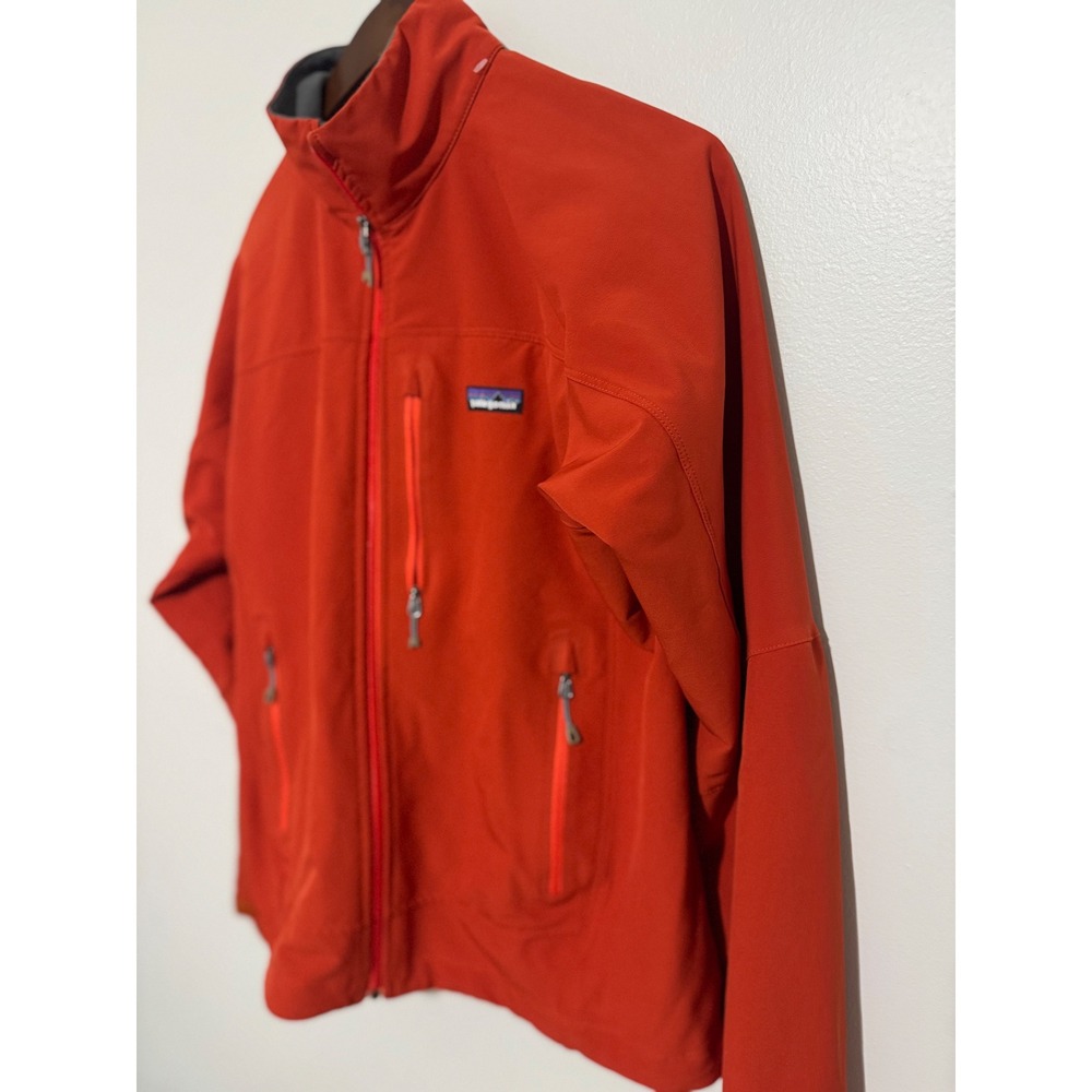 Patagonia Adze Softshell Jacket Mens Small Rust Windproof Full Zip Fleece Lined - Picture 3 of 10